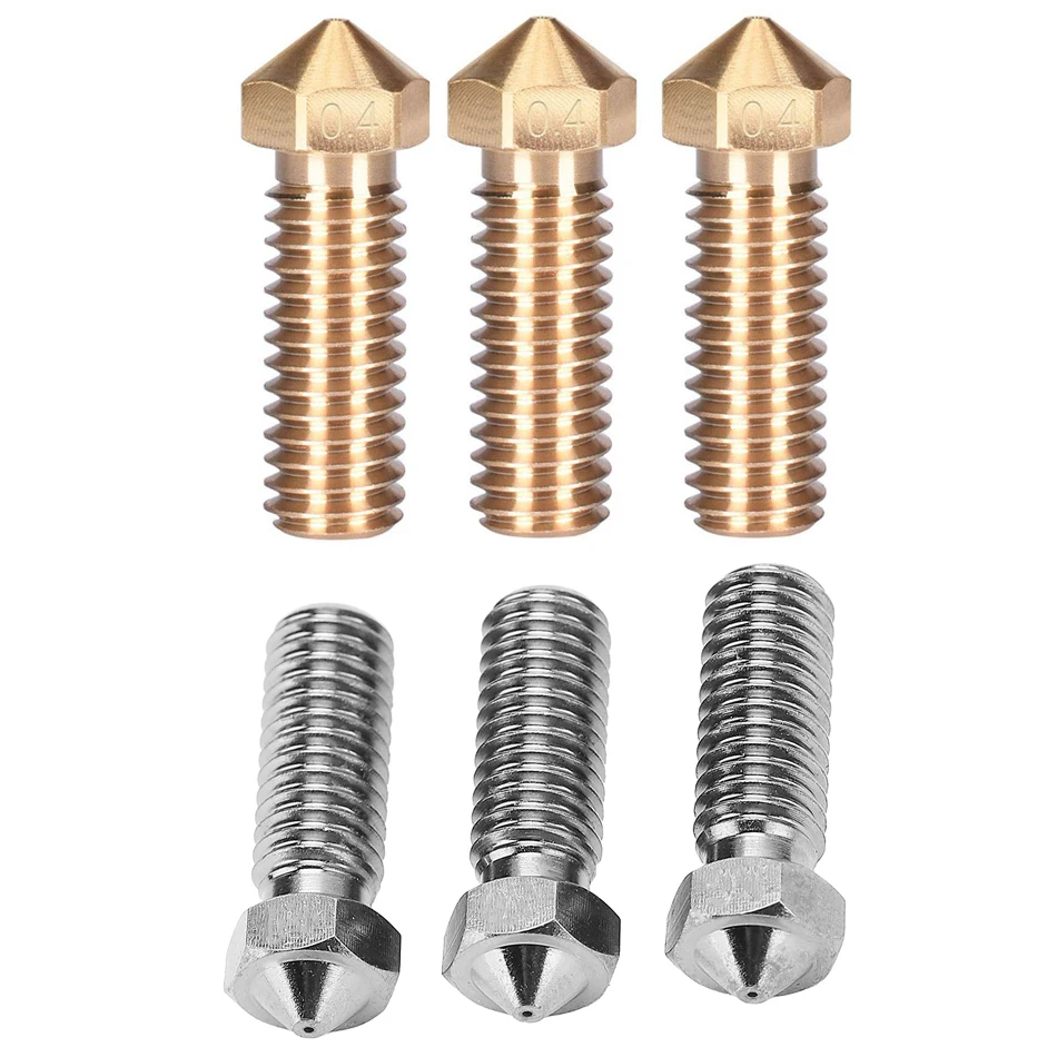 E3D V5 V6 Nosel Gunung Berapi 0.2 0.3 0.4 0.5 0.6 0.8 1.0 1.2Mm M6 Nosel Berulir untuk Printer 3D 1.75Mm Filamen