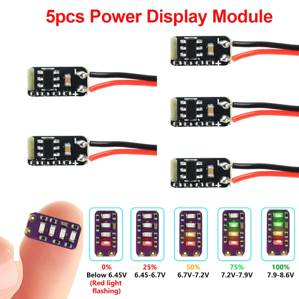 1S 2S Lithium-Batterie-Leistungsanzeigemodul DC 3,7V 4,2V Mini-LED-Batteriestandsanzeige Hochpräzise für Ternäre Lithium-Batterien