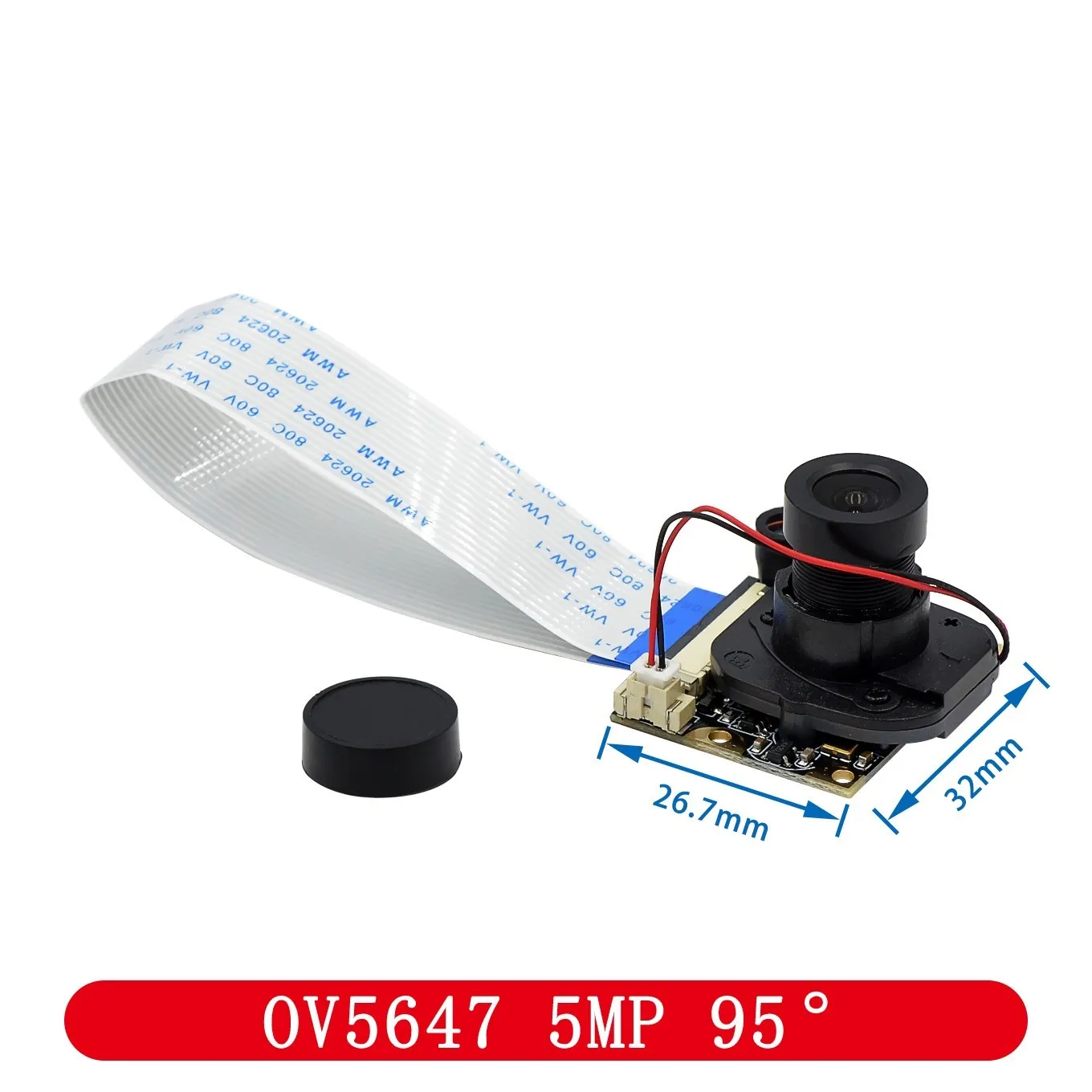 Voor Raspberry Pi 4 Nachtzicht Fisheye Camera 5MP OV5647 70/95/160 Graden Focal Verstelbare Camera voor Raspberry Pi 3 Model B