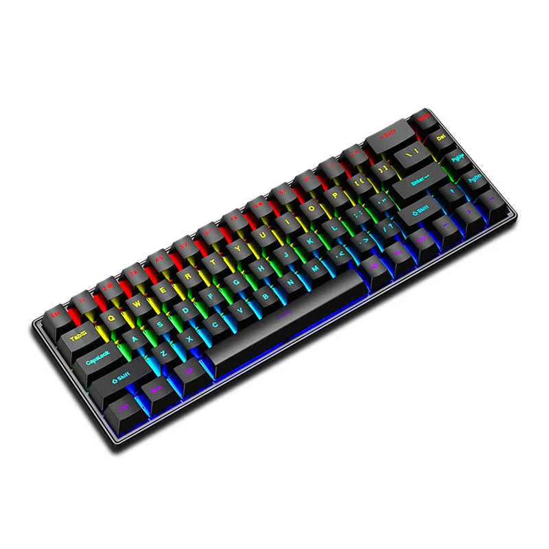 

K68 Wired Mechanical Gaming Keyboard 68 Keys Blue Switch RGB Backlit NKRO Type-C Ergonomics Gamer Keyboards for PC Laptop