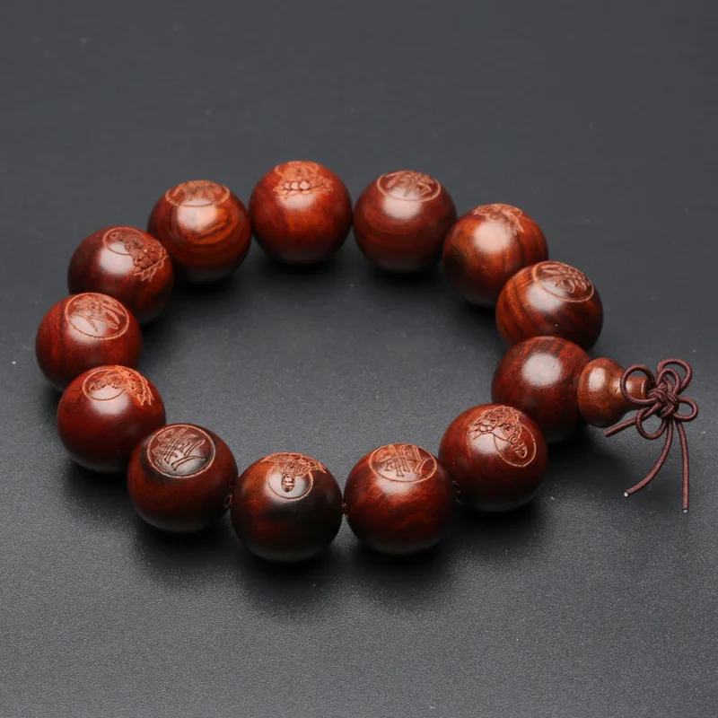 Rosewood Beads Beads Bracelet Rosewood Beads Lettering Primary Color Rosewood Bracelet Men Beads Wholesale