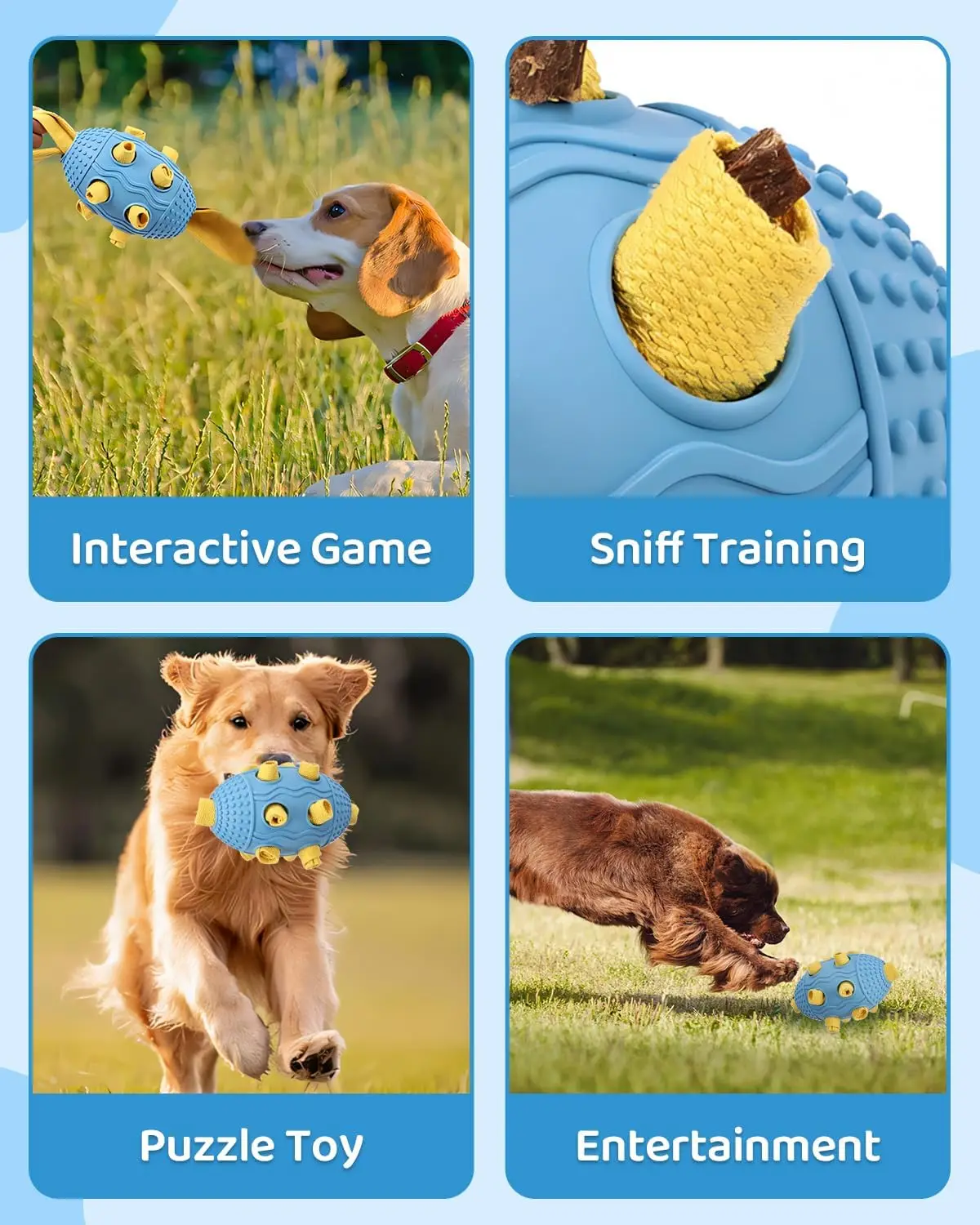 

Interactive Dog Puzzle Toy–Slow Feeder Treat Dispenser for Large Dogs&Aggressive Chewers,Dog Enrichment Toy,Anti Anxiety Pet Toy
