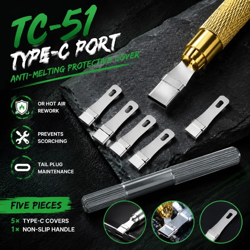 

TC-51 Type-C Port High Temperature Resistant Anti-scald Cover Soldering Heat Protection for Phone Repair