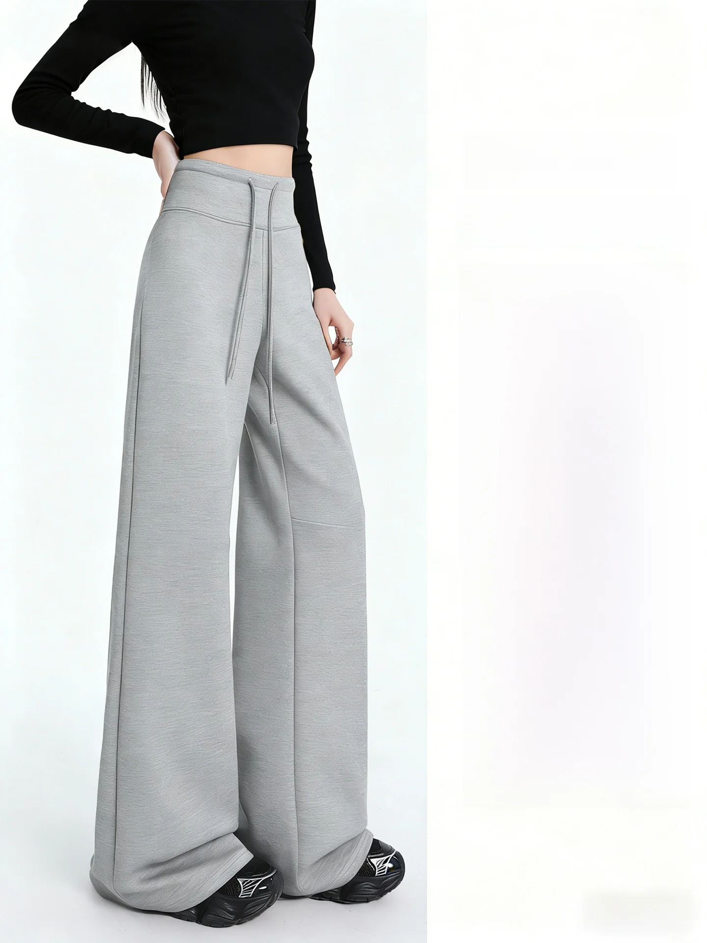 ワイドレッグパンツ レディース ハイウエスト ヨガパンツ 裏起毛 スリムフィット ストレート チューブパンツ カジュアル スポーツウェア