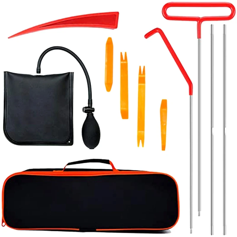 

Full Professional Automotive Tool Kit With Long Reach Grabber With Air Wedge Bag Pump Non Marring Wedge For Car