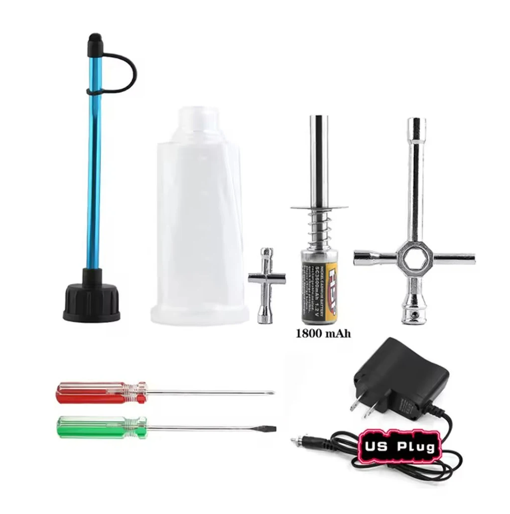 RC Nitro Motor Starter Kit Gloeibougie Ontsteker Oplader Brandstoffles voor 1/8 1/10 Schaal Auto Redcat HPI HSP