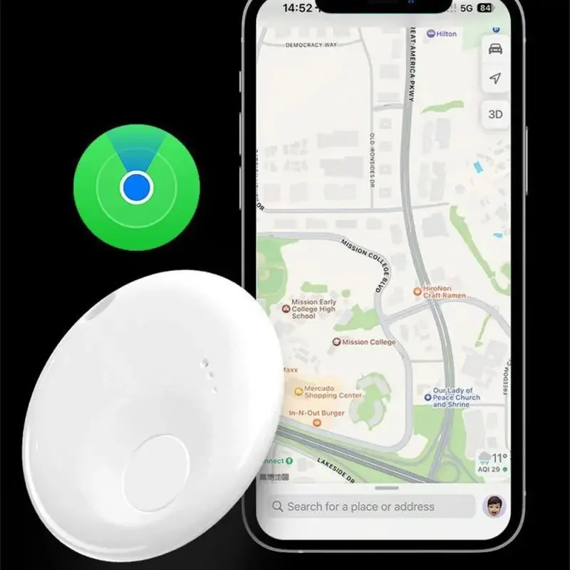 Mini Air Tag with Key Ring for Pet Car Key Smart GPS Tracker Compatible with Apple Find My APP Children Elderly Anti-lost Finder