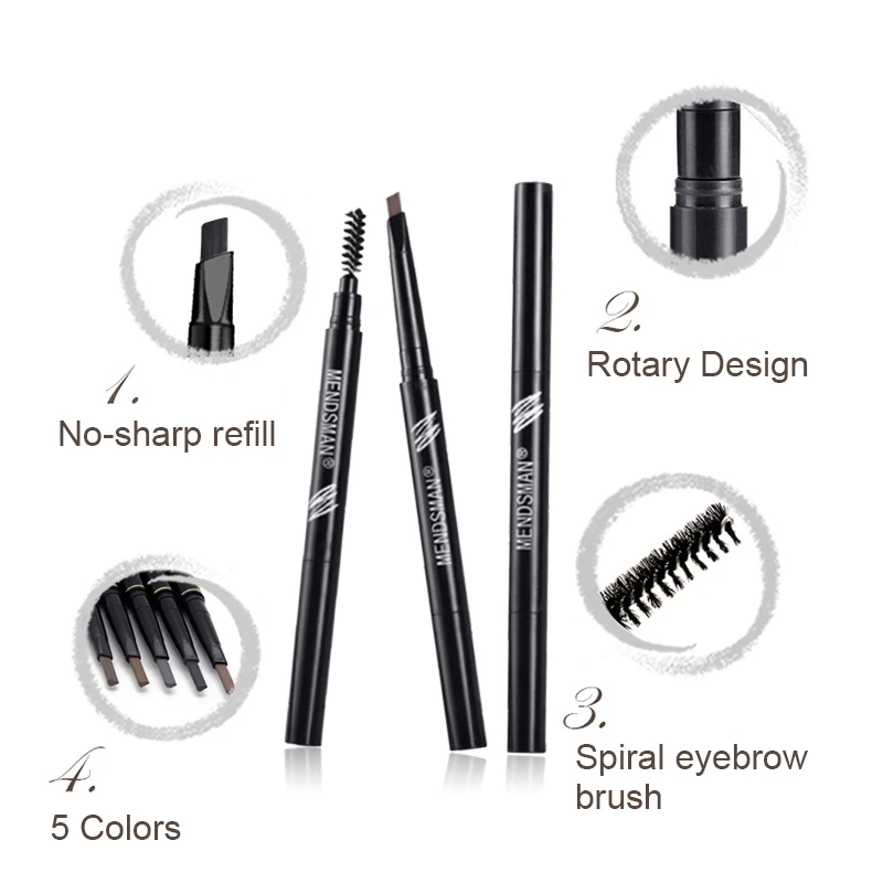 Double Head Eyebrow Pencil Waterproof Eyebrow Pen Tint Tattoo Eyebrows Makeup Cosmetics Natural Long Lasting Eye Brow Pencil