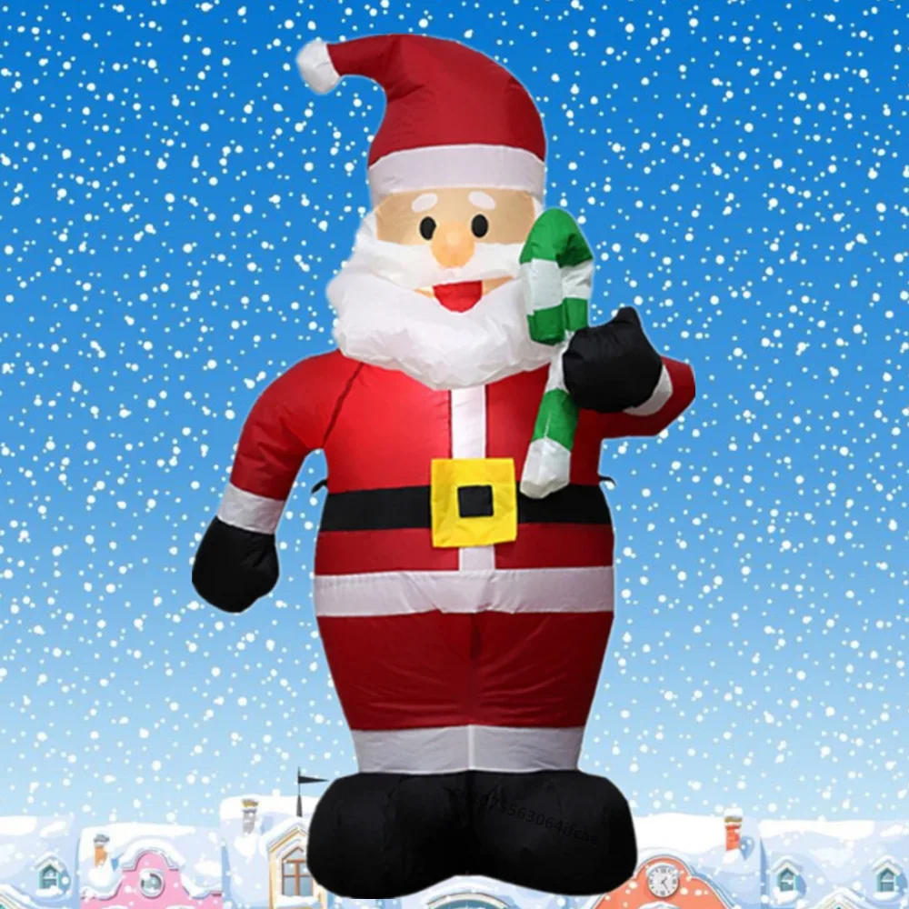 1.2M Christmas Inflatable Santa Claus Takes Candy With LED Lights Outdoor Party Supplies Christmas Decoration Garden Arrangement