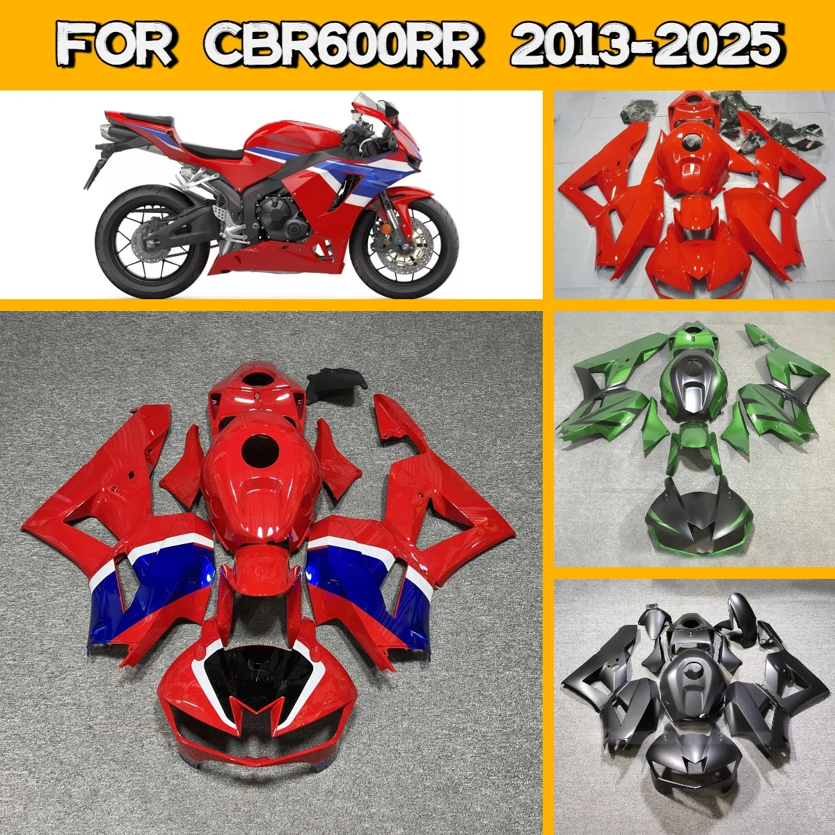 

Комплект обтекателей для Honda CBR600RR 2013-2025 годов, идеальная совместимость, ABS-пластик, простая установка