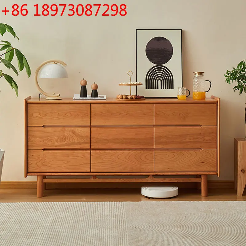 

Nordic solid wood home living room multi-functional locker storage simple locker