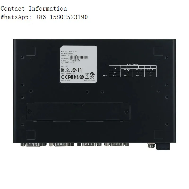 MOXA NPort 5650-8-DT 8-Port Serial Server Support Wall-mount and Guide-rail Installation with DB9 Pin Connector
