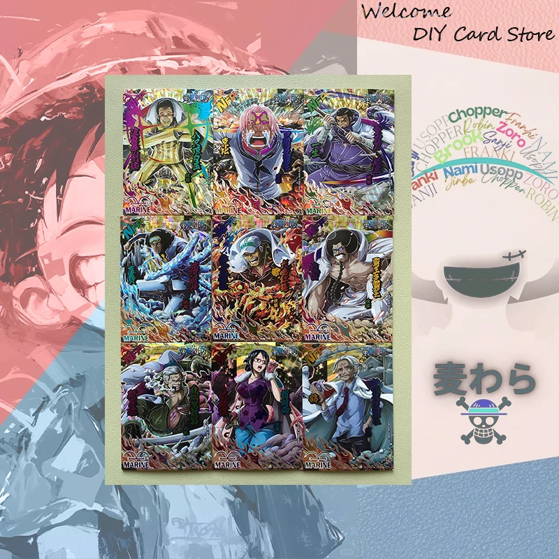 Anime ONE PIECE Card Set Metal Enamel Cards Shanks Boa Hancock Roronoa Zoro UTA Nefertari D. Vivi Nico Robin Collectible Cards