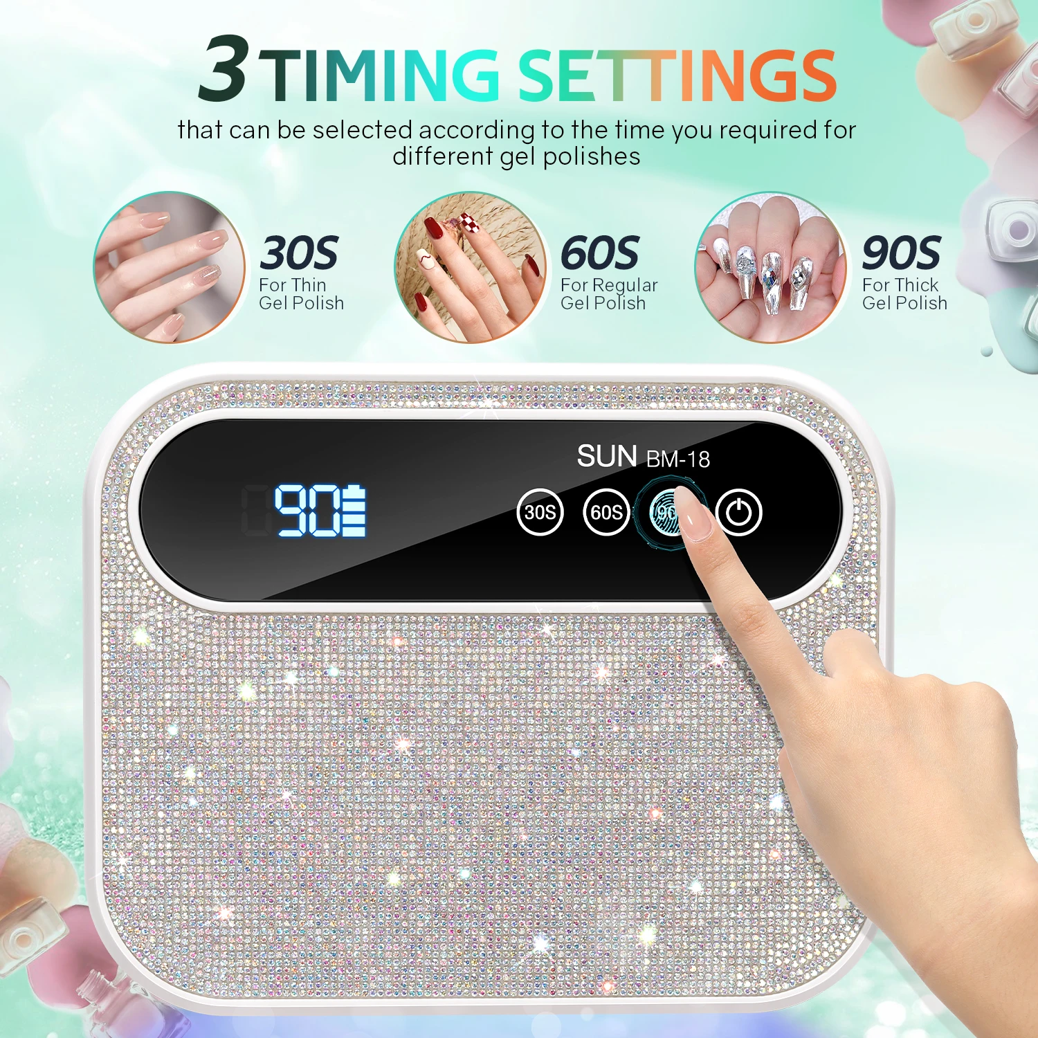 168W UV LED Nail Lamp For Curing Nails Gel Polish 42LEDS Rechargeable Nail Dryer With Auto Sensor Professional Nail Salon Tools