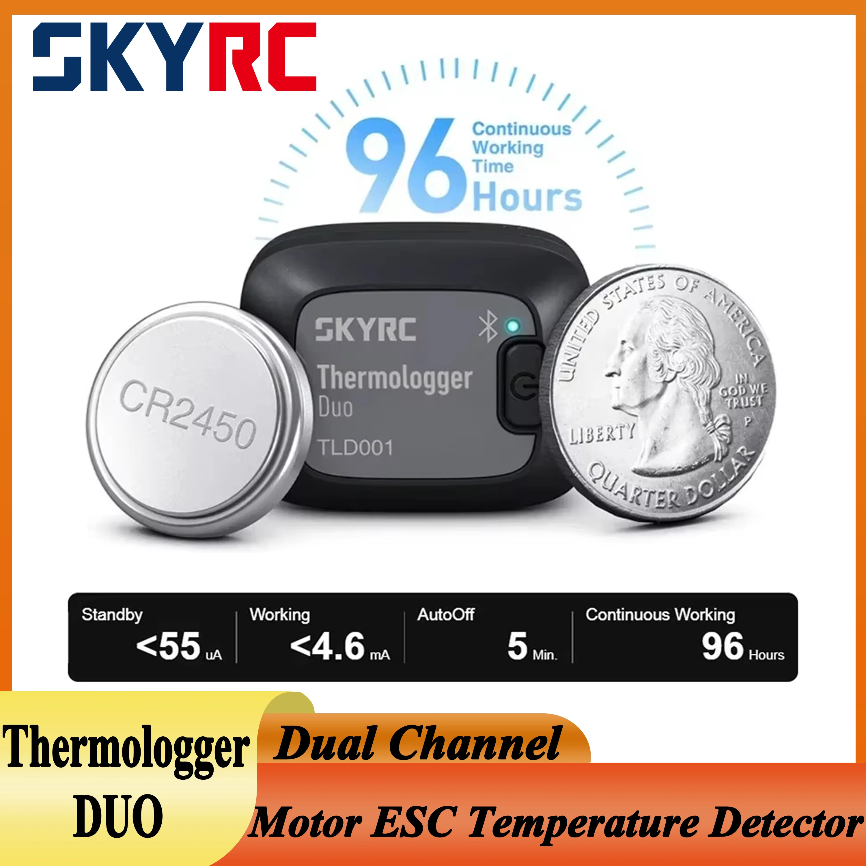 SKYRC Mini Thermologger Duo Dual Channel Motor ESC Temperature Detector Lipo Battery Checker TLD001 Long Battery Life RC Gadgets