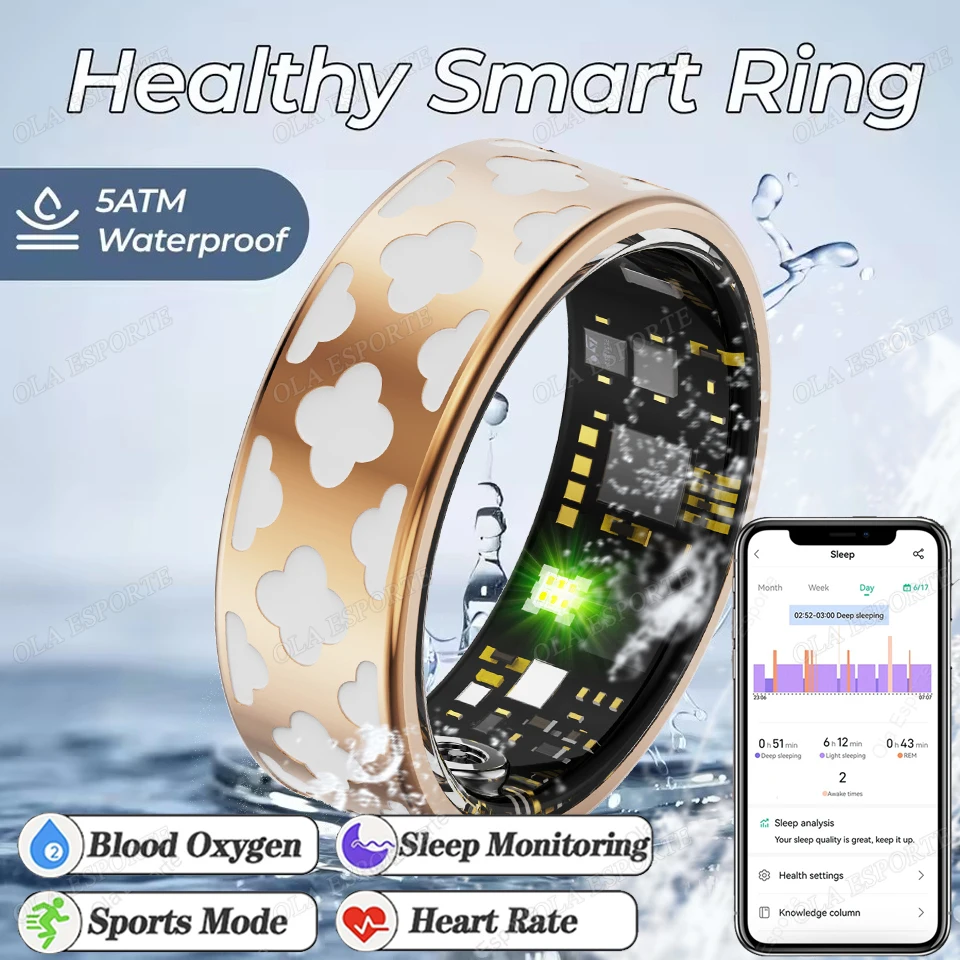 

2026 New Women’s Smart Ring Heart Rate/Sleep/Blood Oxygen Monitoring Wireless Call Waterproof Smartring Birthday Holiday Gift