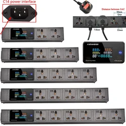 C14 interface Power Strip Power Energy Volt Watt Kwh Meter 2/3/4/5/6/7/8/9/10/11 Universal Socket extension electrica