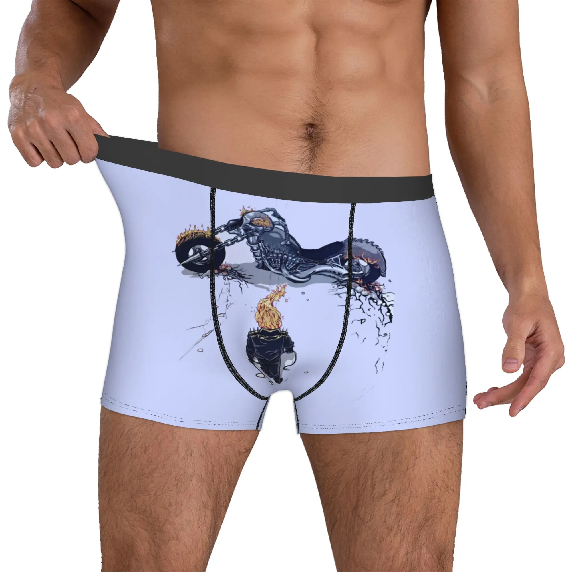 

Custom Ghost Anime Ride Underwear Men Stretch Boxer Briefs Shorts Panties Soft Underpants For Male