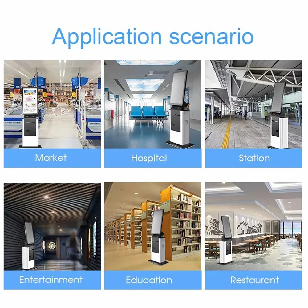 MASUNG 15/21.5 Inch/27 Inch Touch Screen Interactive Hotel Self Service Check in Kiosk