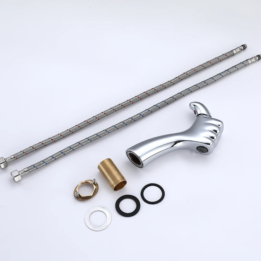 BAKALA シングルハンドル洗面器蛇口水栓ソリッドブラスクロームゴールド仕上げブラックホワイトバスルームシンクミキサータップ