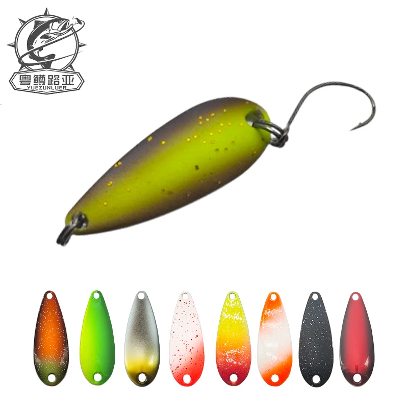 Przynęta wahadłówka Dohna Peche Leurre Pesca, około 2,5g, 30mm, kolorowa, miedziana, metalowa przynęta do połowu pstrągów, szczupaków, łososi i szczupaków.