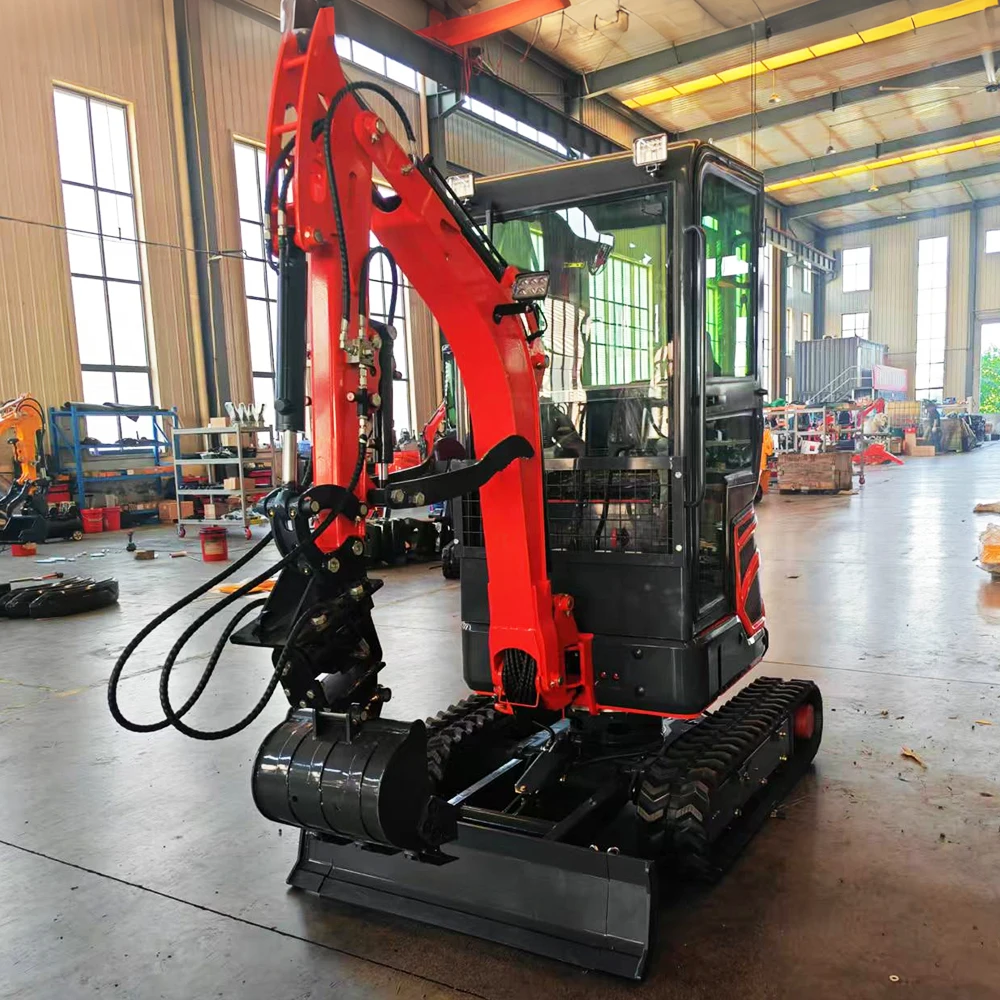 Customized 1.8 Ton Mini Excavator Digger Earthmoving Compact Crawler Machine with Hydraulic System for Personal Use