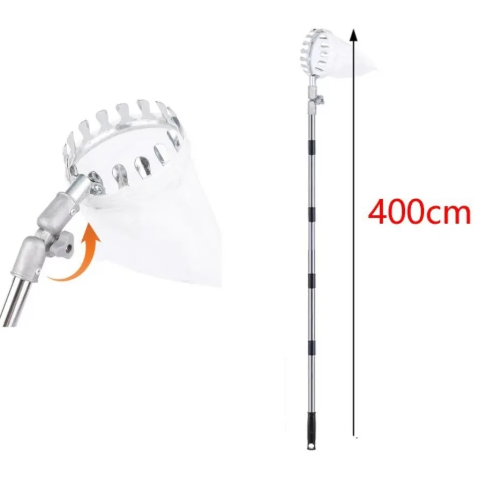 Recolector de Frutas de 13.5 Pies y 10 Secciones – Dientes Metálicos y Bolsa de Tela, Sin Necesidad de Escalera para Manzanas, Aguacates, Mangos, Cítricos, Peras