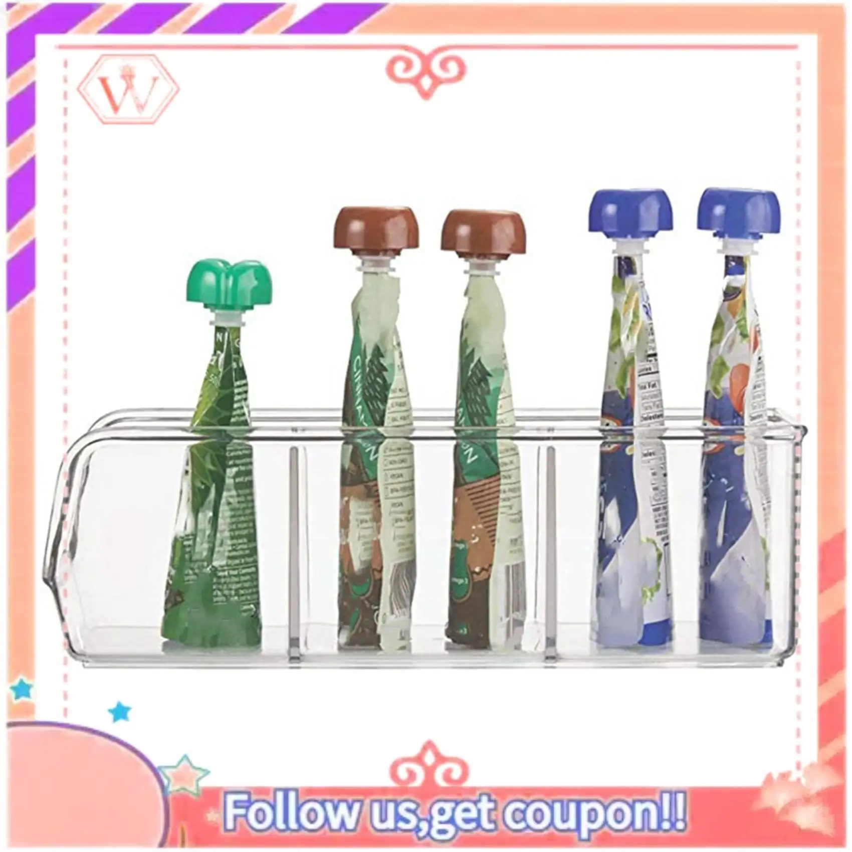 

AT84-6Pcs Кухонный органайзер для хранения пищевых пакетов — вмещает пакеты для специй, смеси для заправки в кладоре, шкафа или столешнице