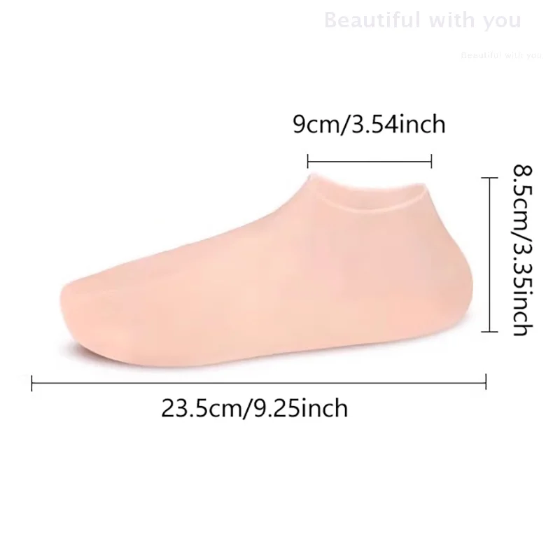 2 個のシリコーンフットケアソックス抗ひび割れ保湿ジェルソックスひび割れ角質除去プロテクター鎮痛ペディキュアツール