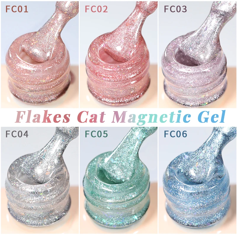 UR SUGAR ใหม่ 15ml Flakes Cat Magnetic GEL ฤดูร้อนสีฟ้า Magnetic GEL เล็บ Ultra Glitter Soak Off UV LED การออกแบบเคลือบเงา