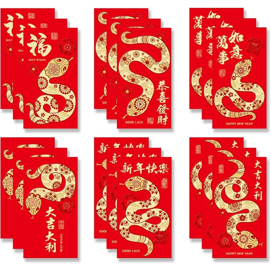 

Chinese New Year Red Envelopes 2025 Ske Lur New Year of the Ske Envelope 6Patterns Chinese Red Envelopes Lucky Money Envelopes