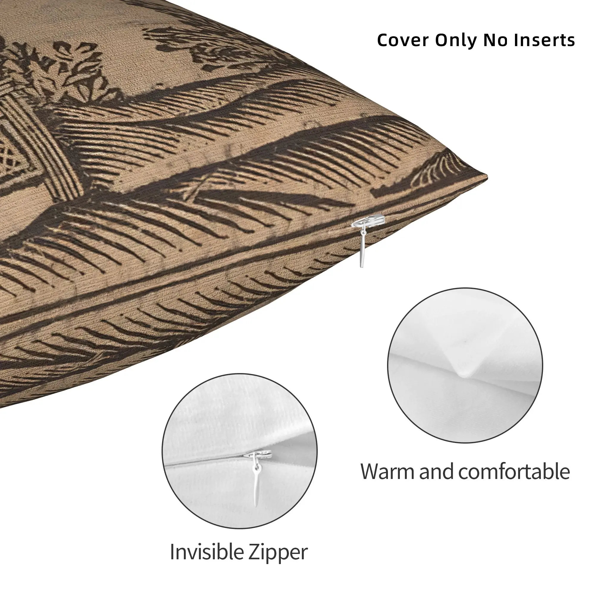 Soft 18th Century European Woodcut Prints Pillowcase Polyester Cushion Cover Gift Flying Witch Pillow Case Cover Home Square