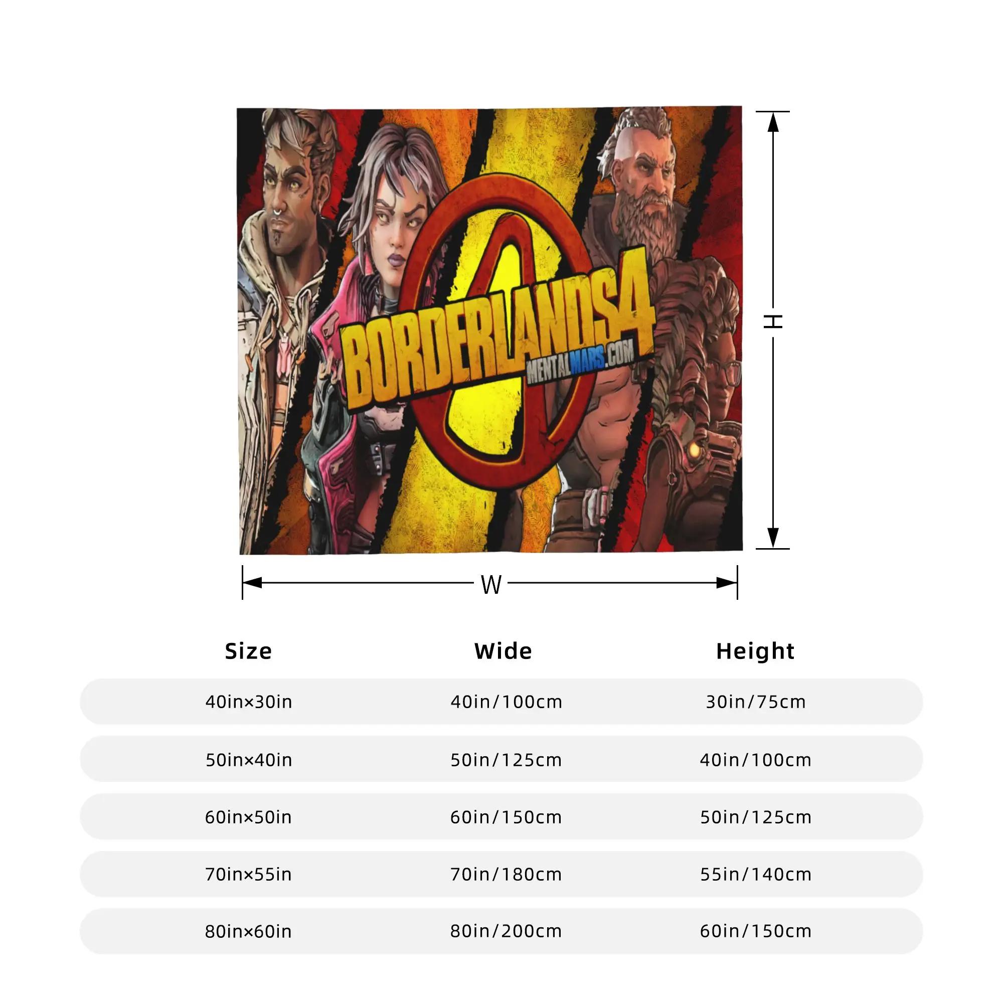 Borderlands 4 ملحقات الألعاب بطانية فائقة النعومة للأريكة 50 × 60 بوصة أحجام متعددة رمي الفراش