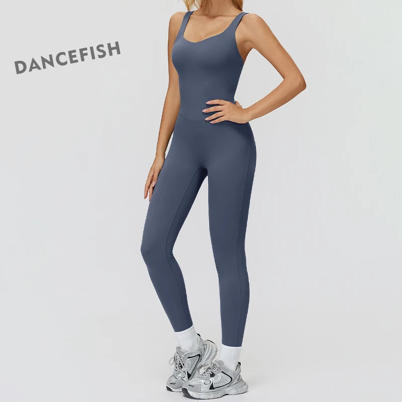 

Women's Slimming All-in-One Yoga Suit Tight Fit Sanding Jumpsuit for Running Exercise Fitness