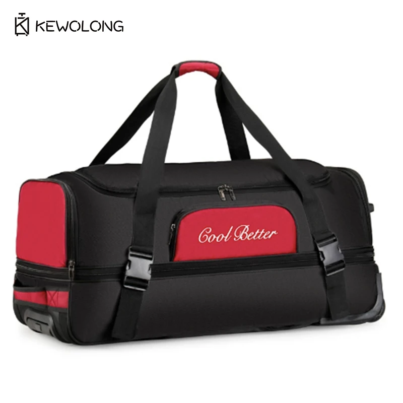 Extra Large Rolling Travel Duffel Bag with Wheels, Expandable Luggage Bag, Overnight Weekender, Sports Bag Lightweight Durable