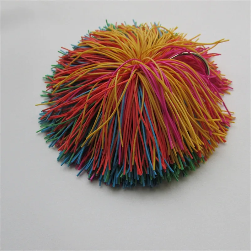 Silicone Silk Schoolchildren Sandbag Balls Fur Ball Silicone Silk Balls Children's Toys Balls Colorful Sticky Rubber Band Ball　