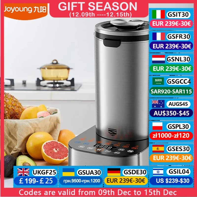 Joyoung Smart Food Blender Mixer Automatic Soymilk Maker Stainless Steel Cup 15 Minutes Fast Soymilk Fruit Vegetable Processor