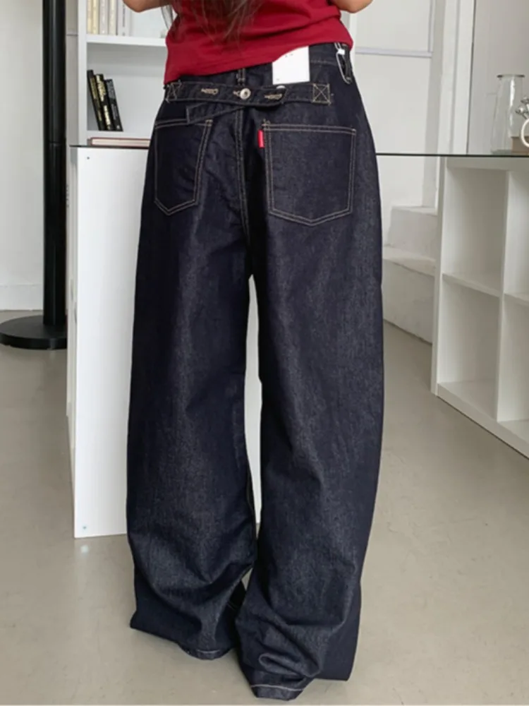 

JL Casual Loose Cotton Denim Pants Ba Button Personalized Street Sle Jeans for Young Women Online Exclusive