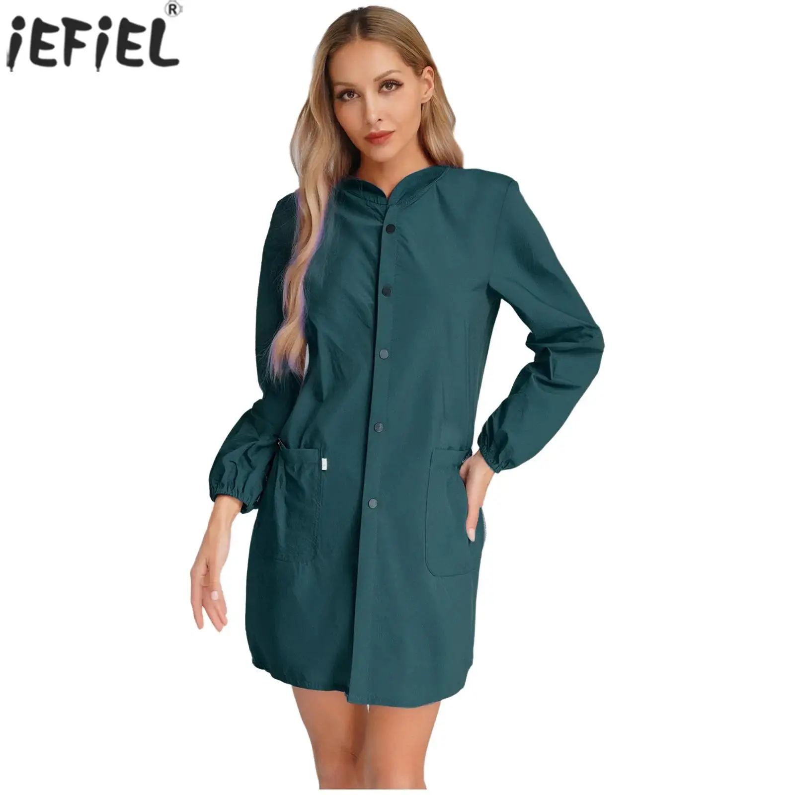 

Women's Waterproof Raincoat Solid Color Smock Jacket Long Sleeve Hooded Outerwear Raincoat Windproof Quirk Dry Trekking Raincoat