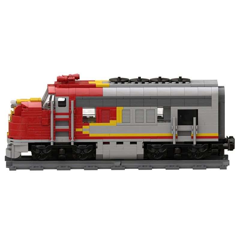 BuildMoc Santa Fe Super Chief Trains Building Blocks Set Heavy Duty Passenger Locomotive Railway Track Bricks Toys Children Gift