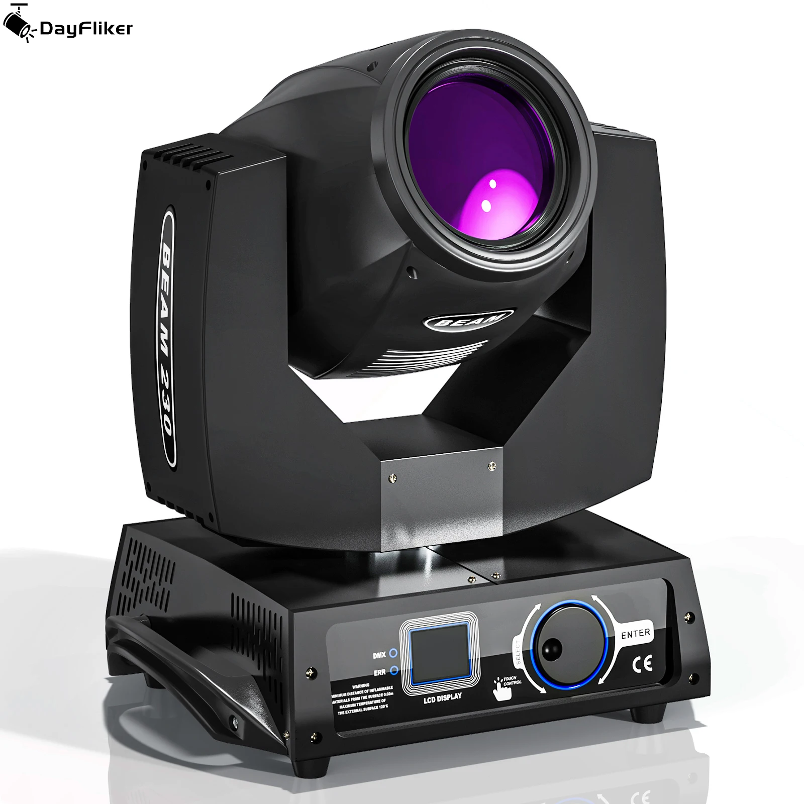 

DayFlicker 230 Вт, высокая яркость, луч света RGBW, вращающийся светильник гобо с флайкером DMX, освещение с подвижной головкой для DJ Disco Party