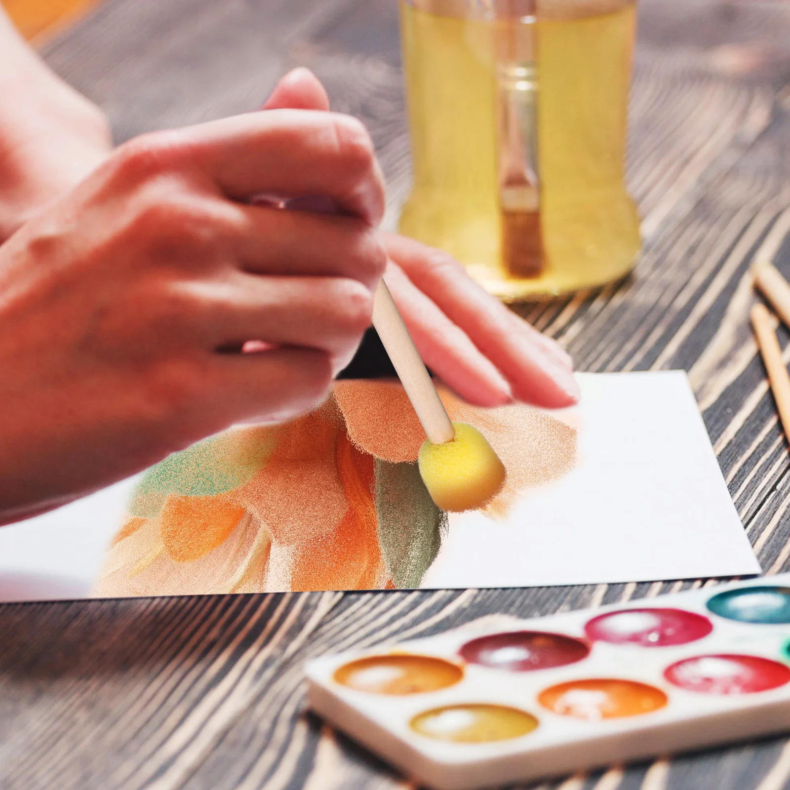 20 قطعة فرش رغوة الإسفنج فرشاة الطلاء صبغ فرشاة Diy بها بنفسك اللوحة شقة الإسفنج مجموعة لوازم الفن المشاريع الحرفية آمنة للاستخدام #1