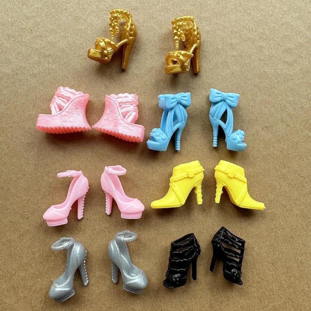 1/6 Scale Vintage High Heels Fashion Long Boots Barbi Doll Shoes Dollhouse Accessories DIY Playing Toys for Girls Collectible De