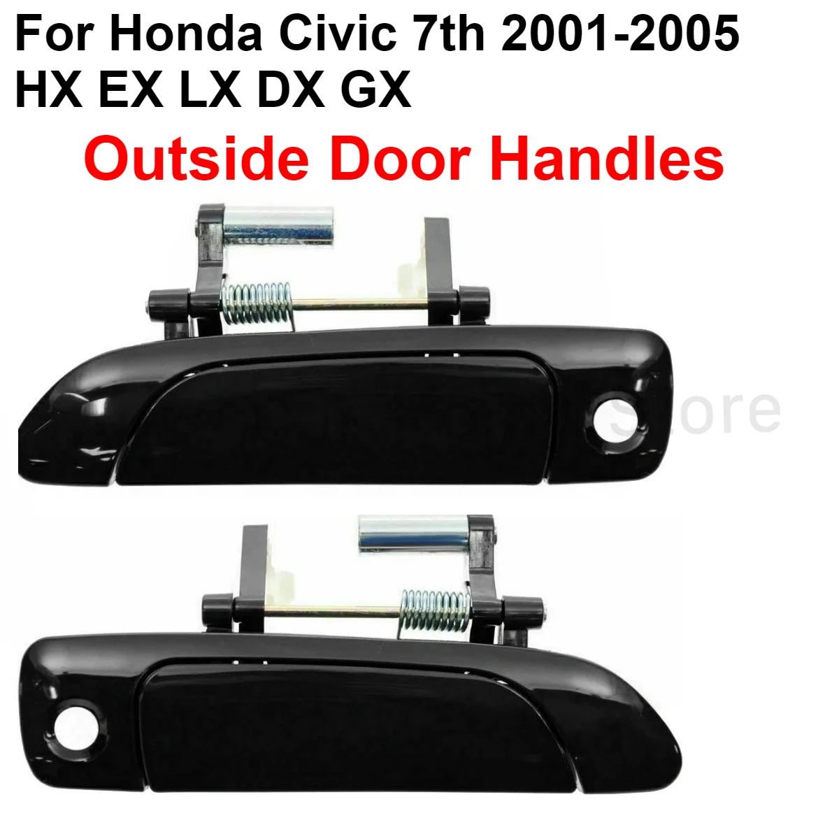 

For Honda Civic 7th 2001 2002 2003 2004 2005 HX EX LX DX GX Front Rear Pair Set Exterior Outside Door Handles Black 2pcs