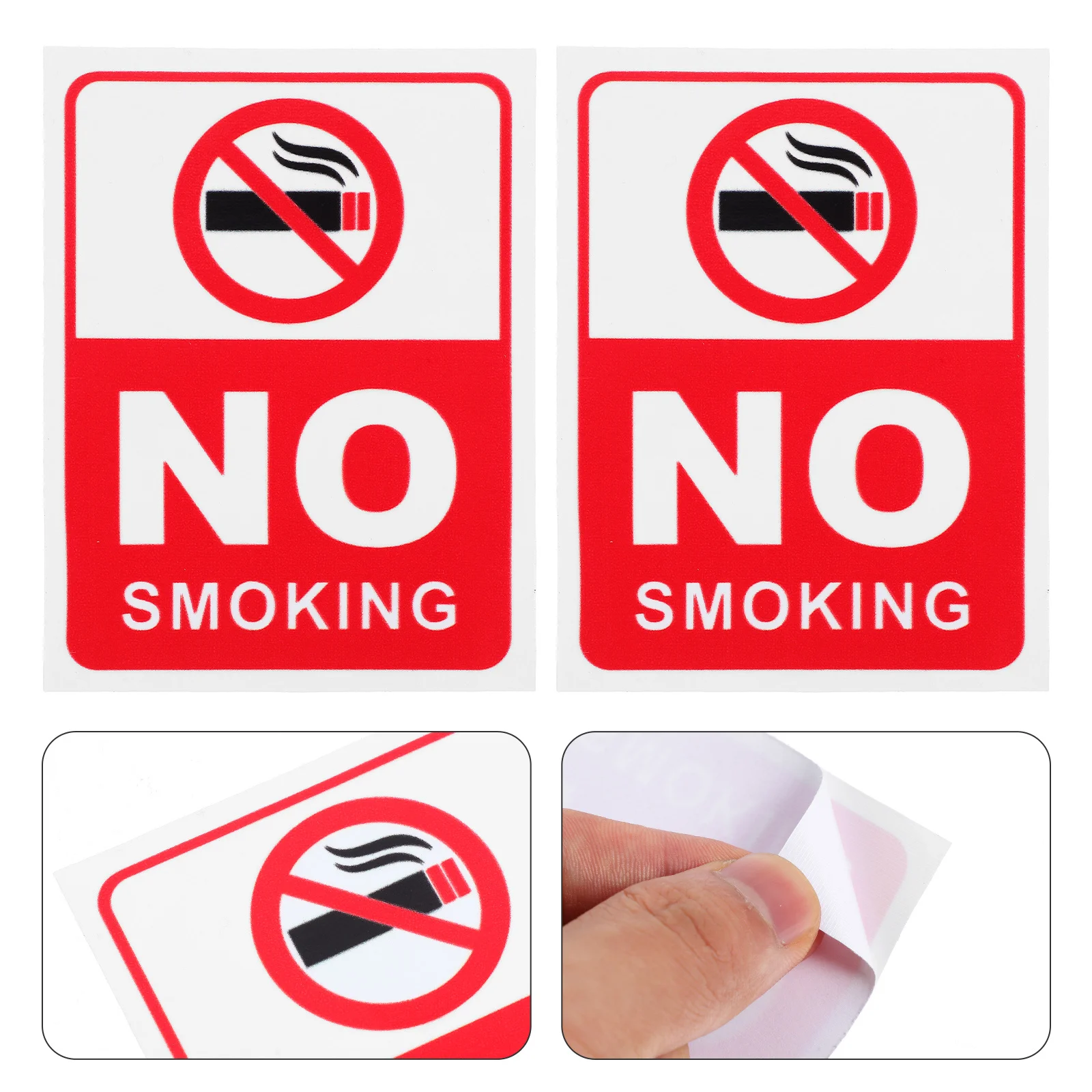 

6pcs No Smoking Sign Poster Self-Adhesive Safety Sticker For Home Office Hotel Fire Prevention Warning Decal
