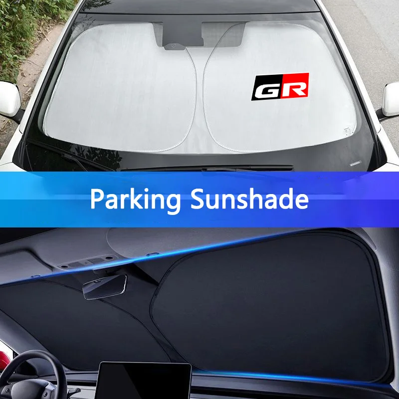 For Toyota GR 86 Supra Yaris RAV4 Prius Corolla C-HR Camry Auris Car Windshield Sun Shade Visor UV Protection Shield Accessories view 4