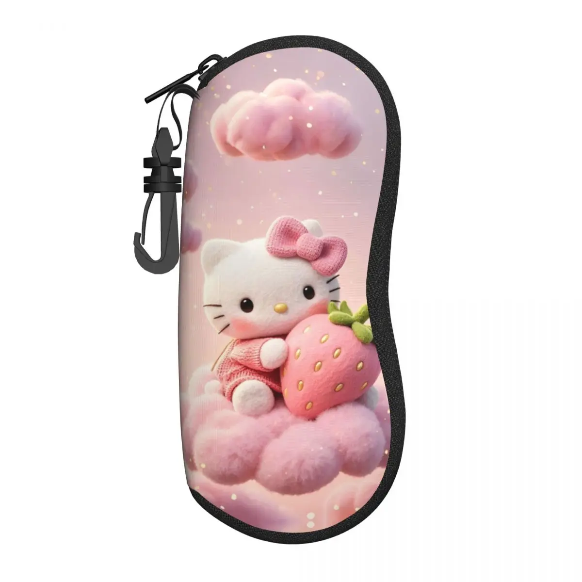 

Hello Kitty Strawberry Glasses Case Printing Kawaii Cartoon Eyeglasses Storage Box Office Sunglasses Box