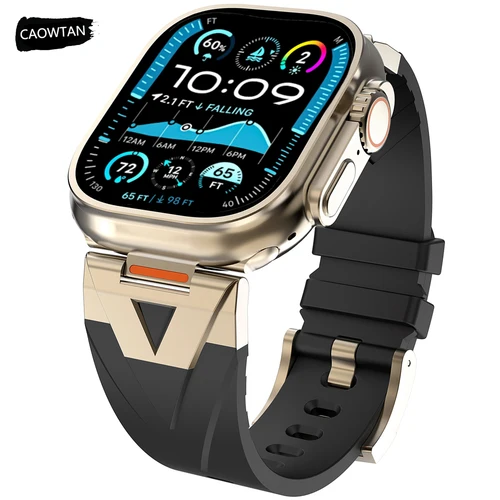 Correa de silicona para Apple Watch Band Ultra 2 49mm 46mm 45mm 44mm 42mm 40mm 41mm Correa deportiva para Iwatch Series 10 9 8 7 6 SE 5 4 3