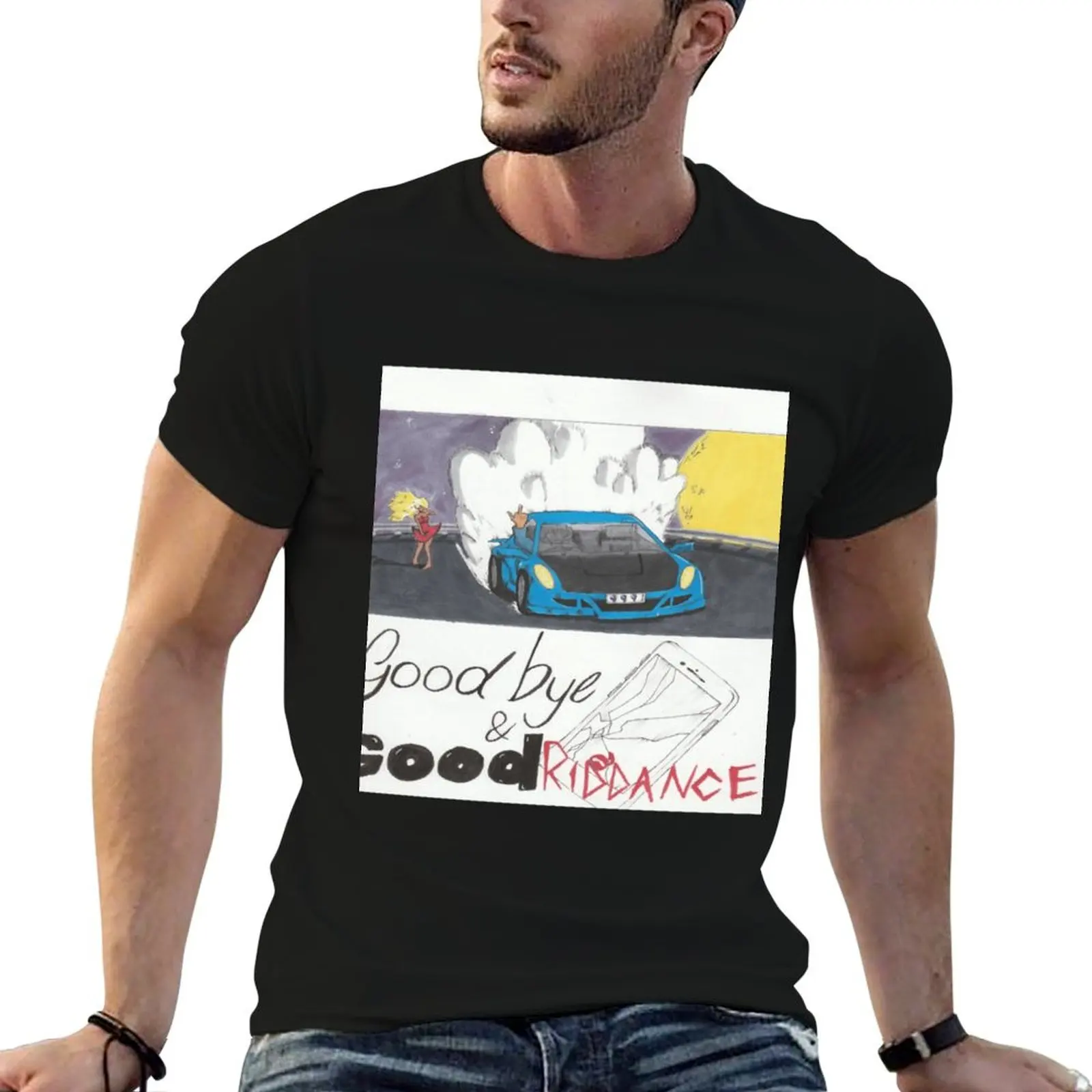 وداعا وجيد ريدانس كلاسيك. تي شيرت رجالي تي شيرت للرجال كاجوال من القطن الأسود تي شيرت عادي للرجال حزمة تي شيرت #1