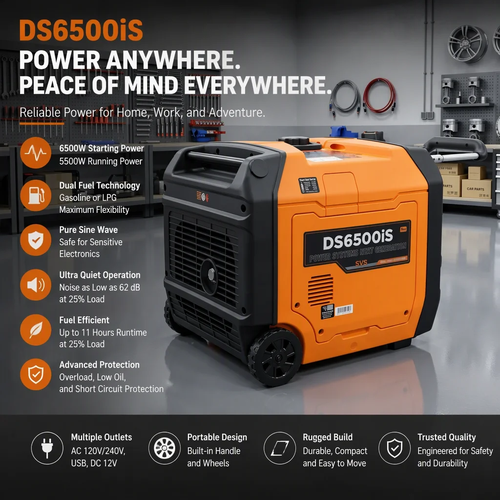 In Stock Inverter Generator 5kw Rate Power 220v/50hz Inverter Control for Rv Use 58dba for Camping Use